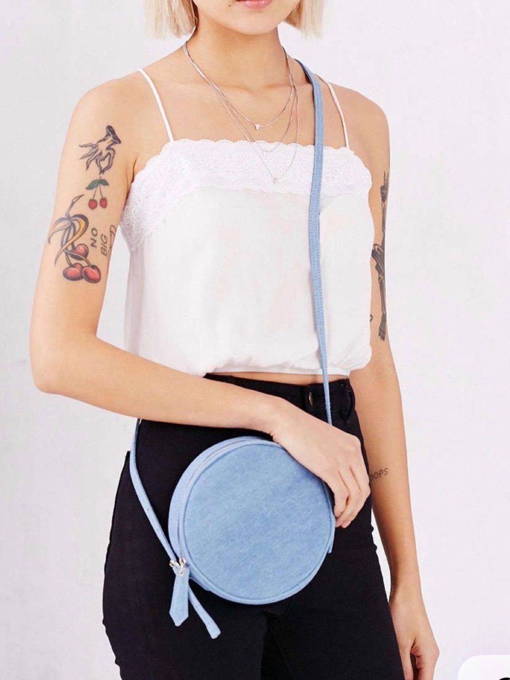 AREZZO | round blue crossbody bag
